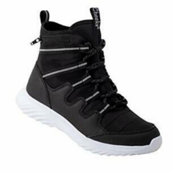 cheeks Shoes - NWB! Cheeks Tony Little Black Sneaker Boots Size 7